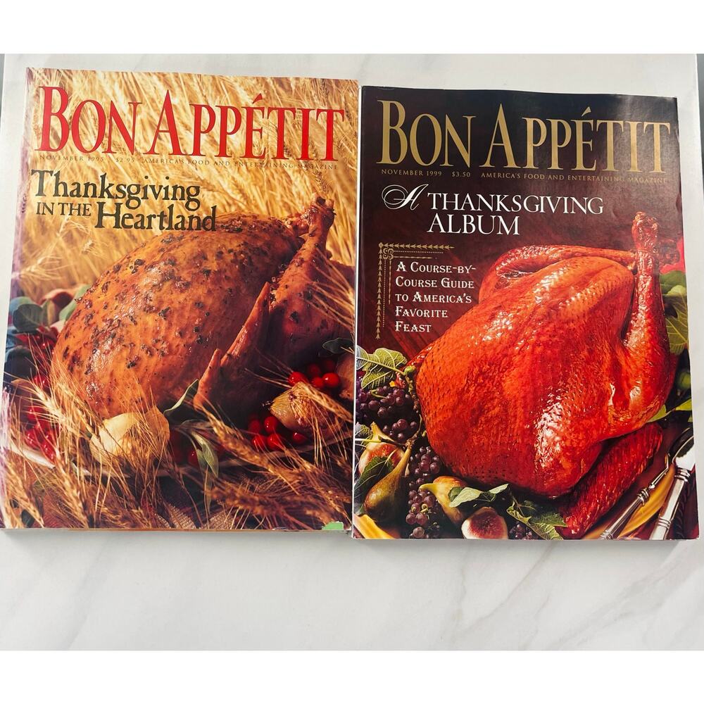 Bon Appetite Magazine Bundle Thanksgiving & Christmas 1995,1996, 1999, 02,08,09